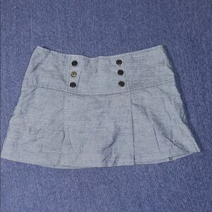 Forever 21 Light Blue Mini Skirt with Black Buttons